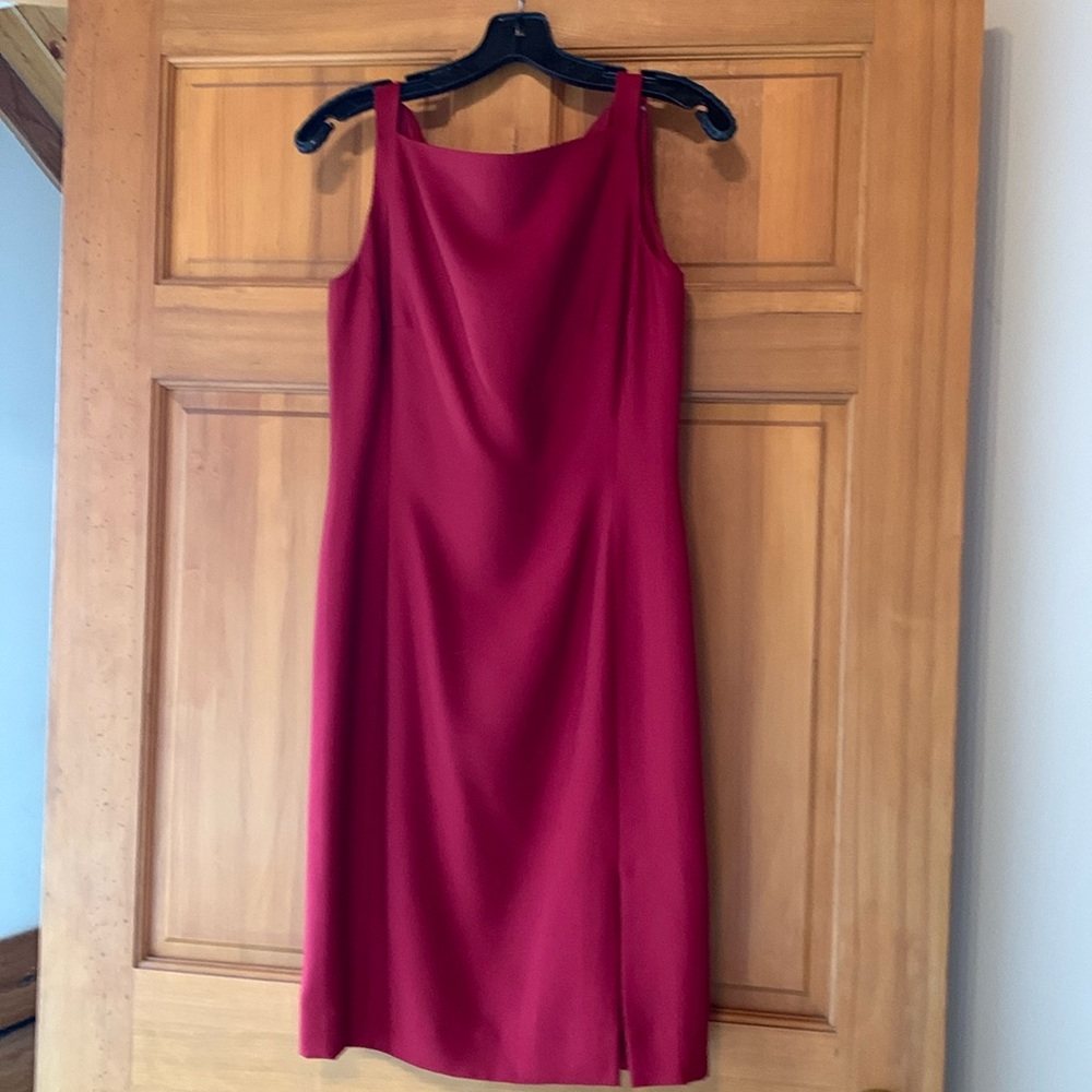 Margon red holiday cocktail dress. European size 42 Made in Italy by Margon